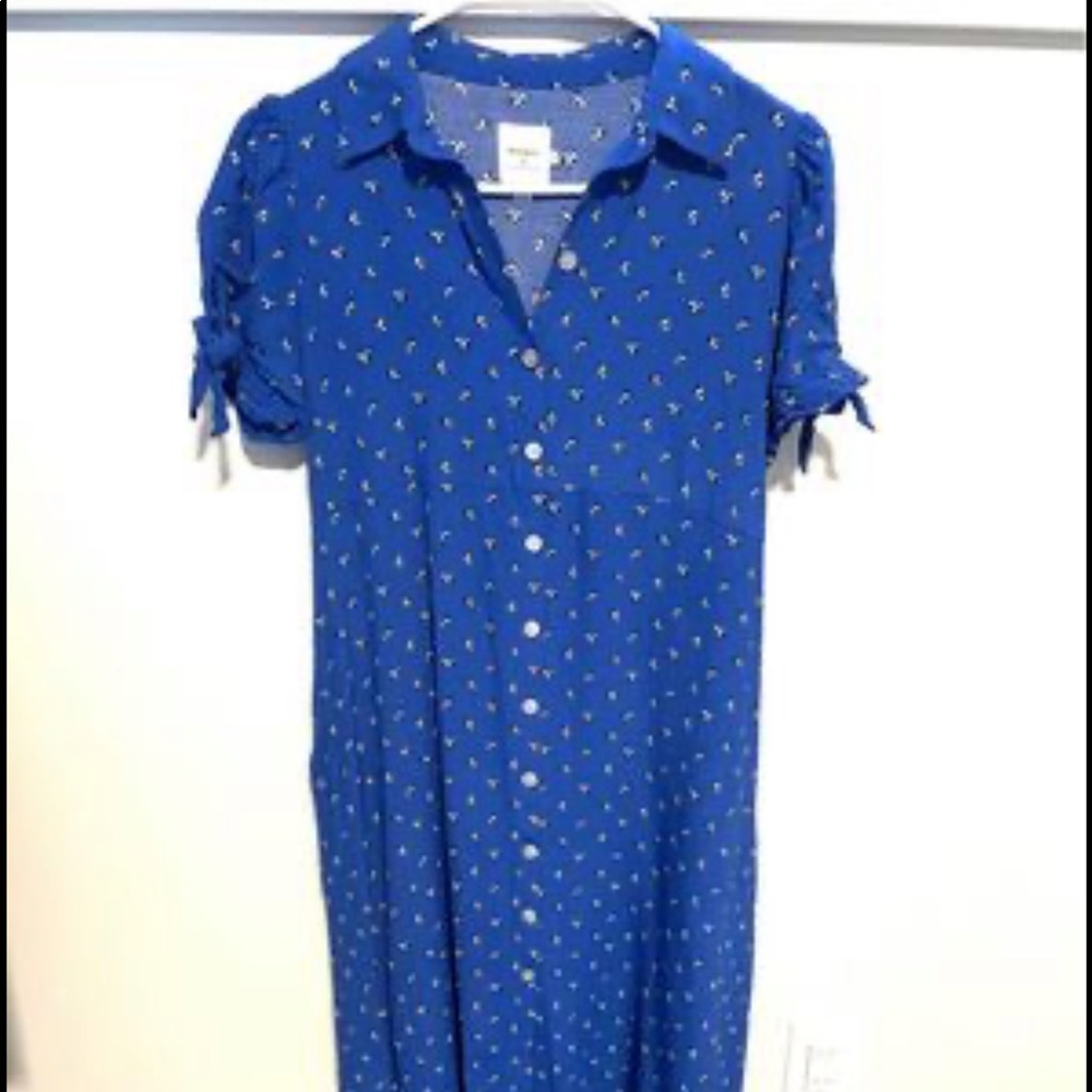 The Nines by Hatch Floral Print Tie Short Sleeve Maternity Dress